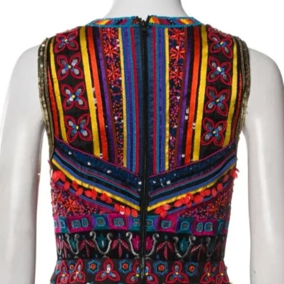 Alice + Olivia Patty Embroidered Bead Sequin Lantern black Dress 0 $1,395 NWT - Picture 14 of 16